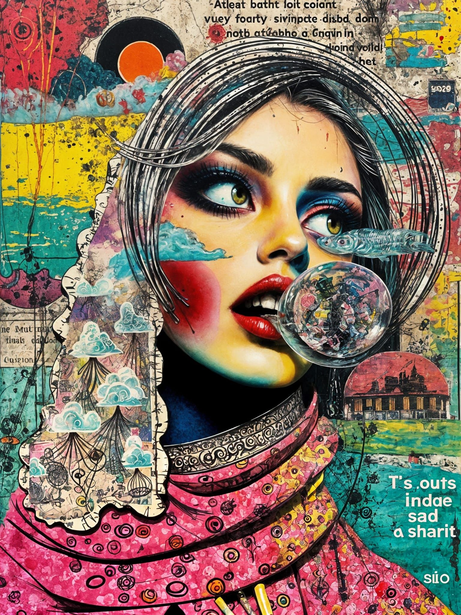 Iridescent Bubbles Filled with Miniature Worlds