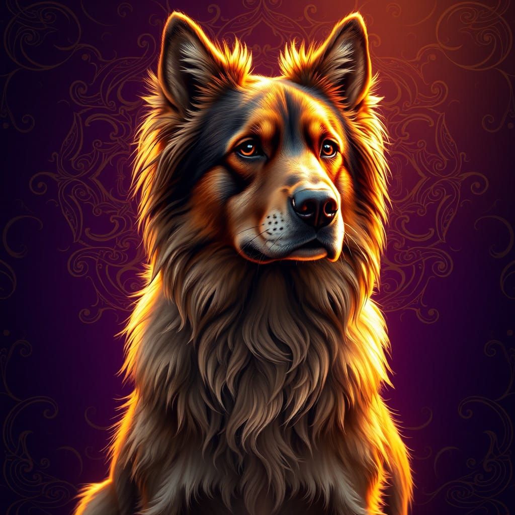 Regal Canine in Ancient Splendor