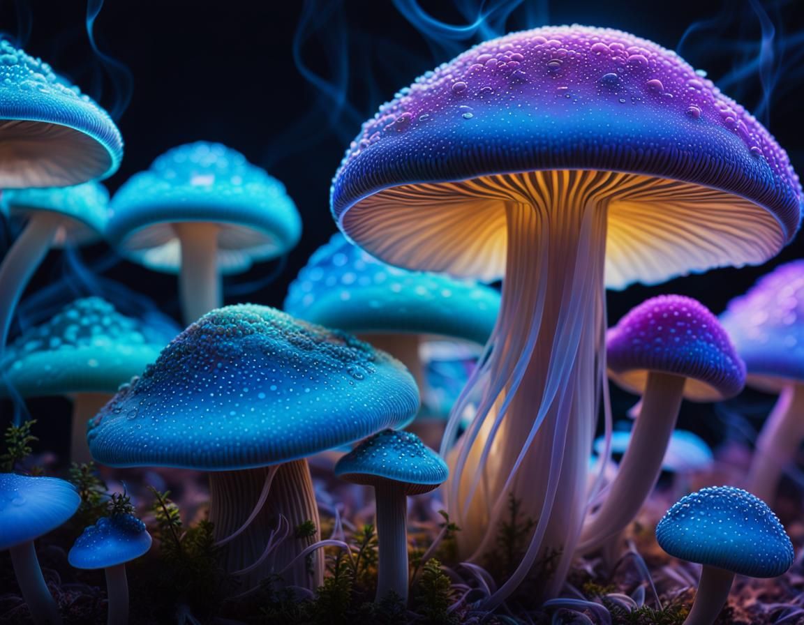 Celestial Mushrooms Emerge as Ghostly Smoke