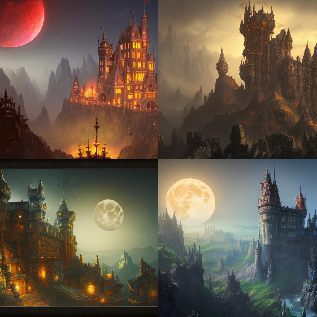 Claw Castle Moon: Detailed Fantasy Concept Art