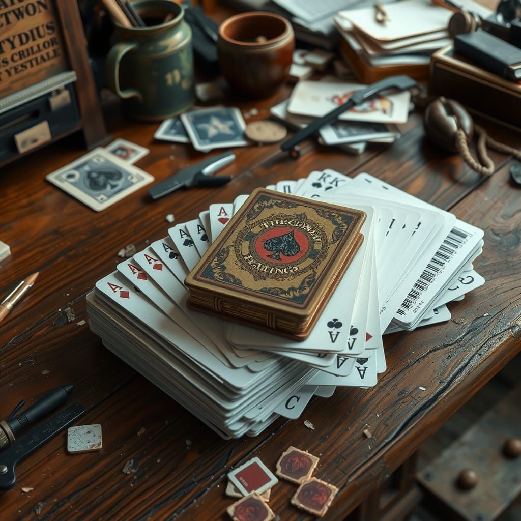 The Deck of Many Things on Oaken Table