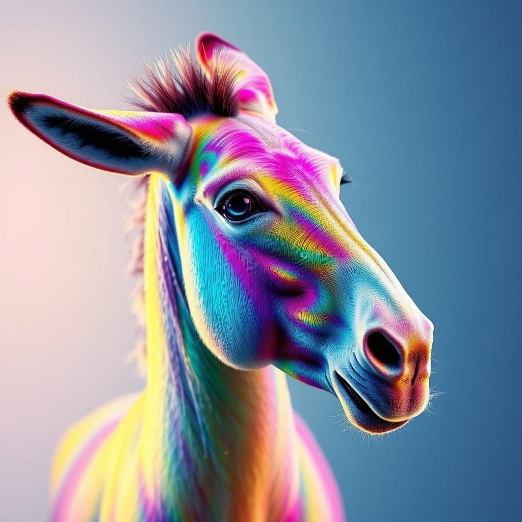 Regal Donkey in Vibrant Art Nouveau Style