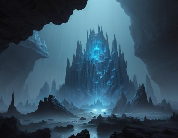 Dwarves in Crystal City: Epic Digital Matte Painting