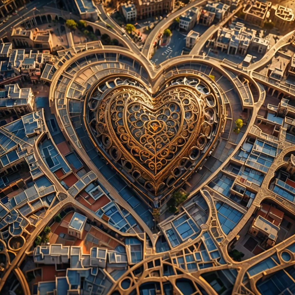 Hyper-Realistic Heart in Valencia, Golden Hour