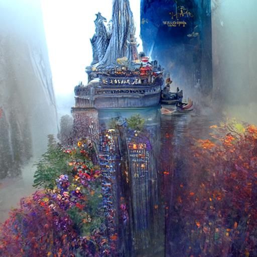 Ethereal, Hyperdetailed New York City in Mist