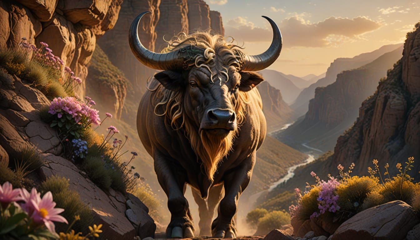 Gorgon-Bull in Rocky Canyon: Wildlife Photography