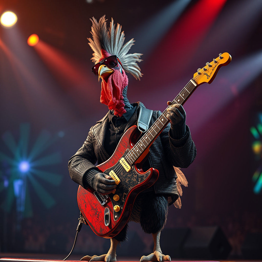 Rockstar Turkey Shreds on Stage in Concert