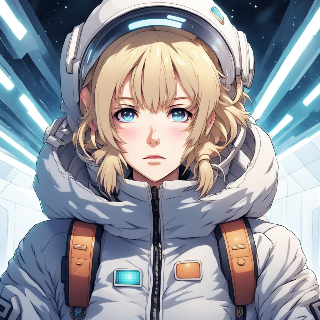 Sci-Fi Anime Girl in Space Suit: Manga Style