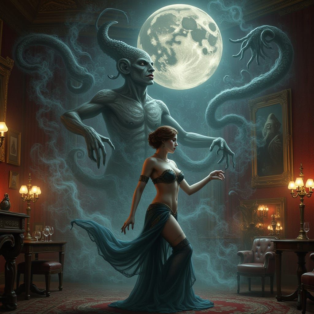 Belly Dancer in Pre-Renaissance Style with Manga Elements