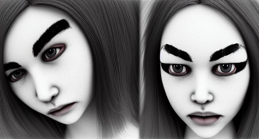 Hyperrealistic Ink Portrait in 4K Unreal Engine 5