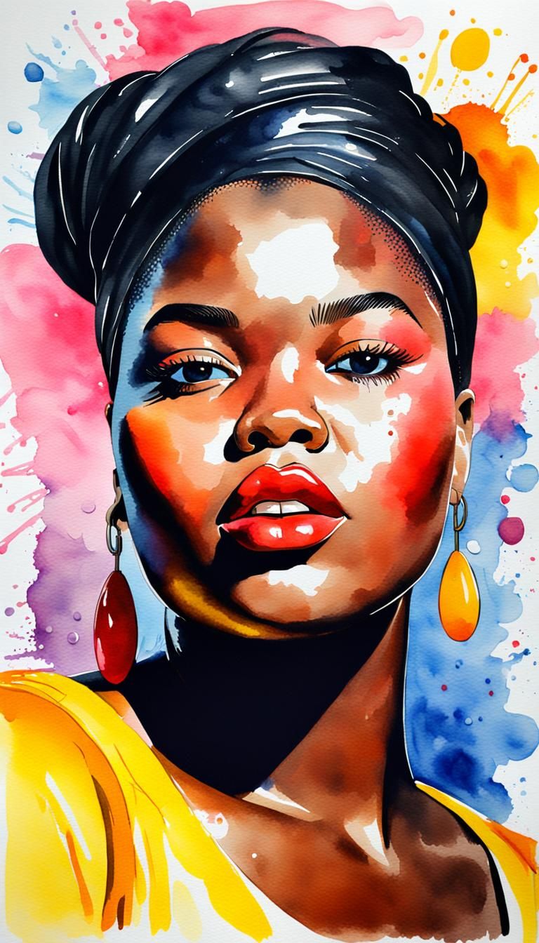 Plus-Size Woman in Pop Art Style