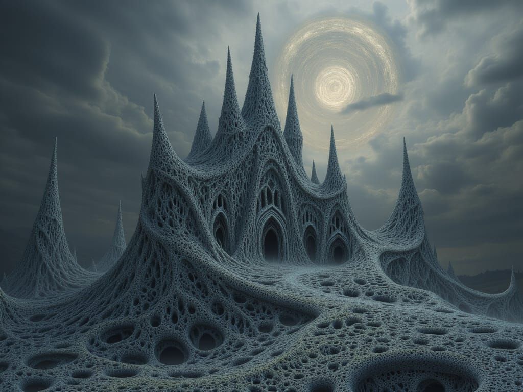 Ethereal Cathedral in Nightside's Dark Landscape