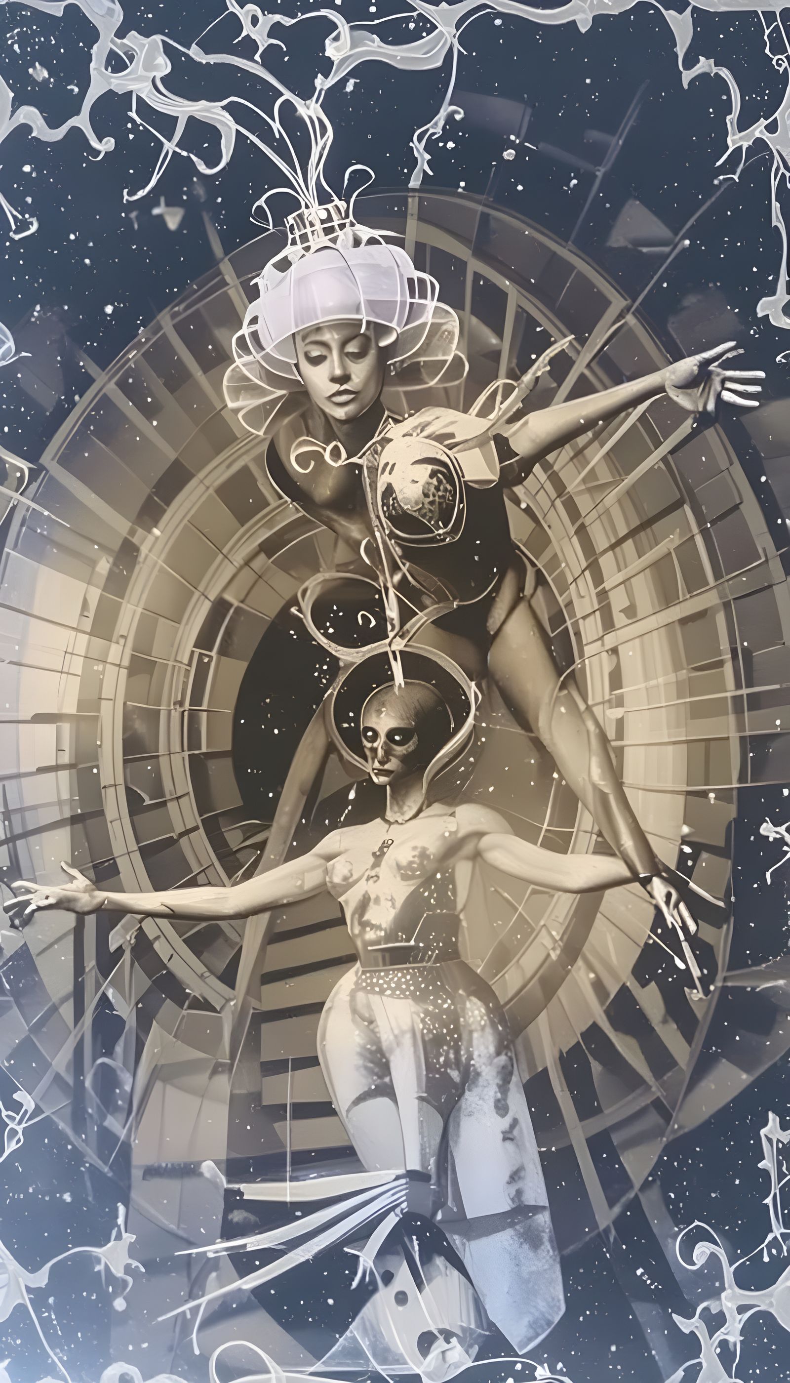 Photorealistic Daguerreotype of Multi-Armed Demons