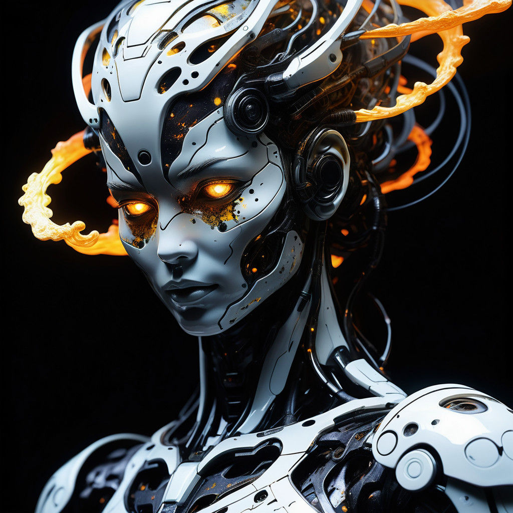 Hyper-Realistic Sci-Fi Portrait of a Contorted Figure in a B...