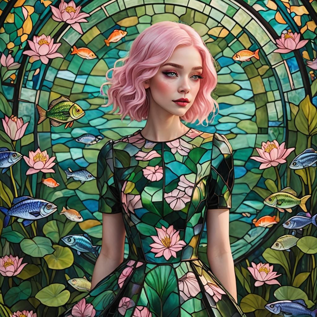 Stained glass lily pads