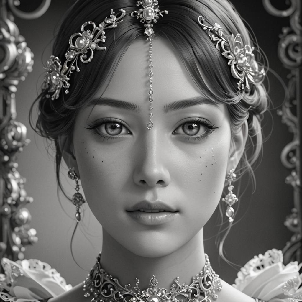 Rococo Girl Portrait in Anime Style