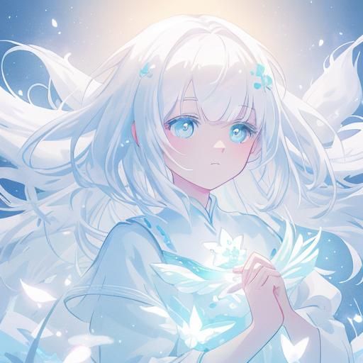 Ethereal Girl Emerges from Fox: Anime-Style Digital Art