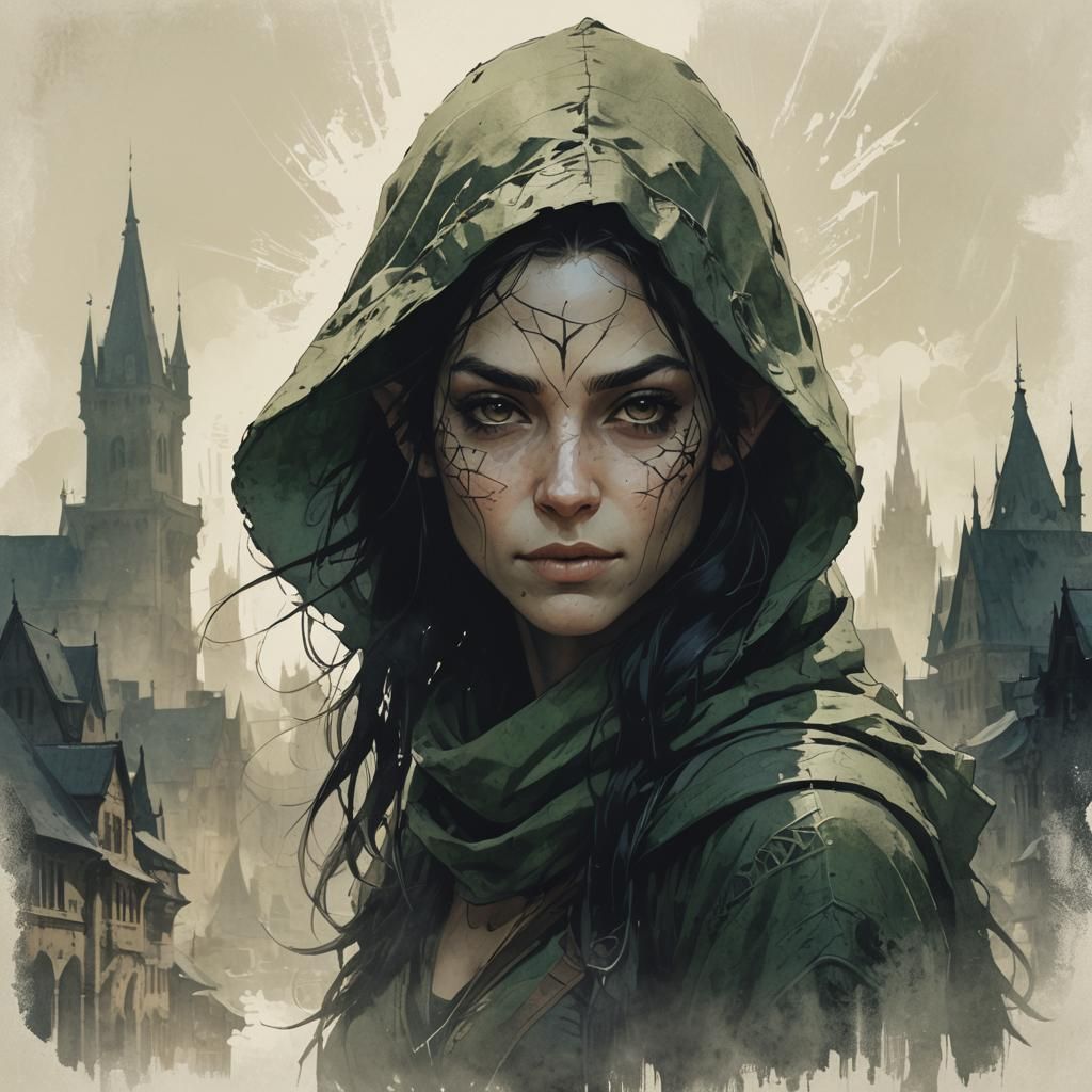 Elven Rogue Double Exposure Silhouette