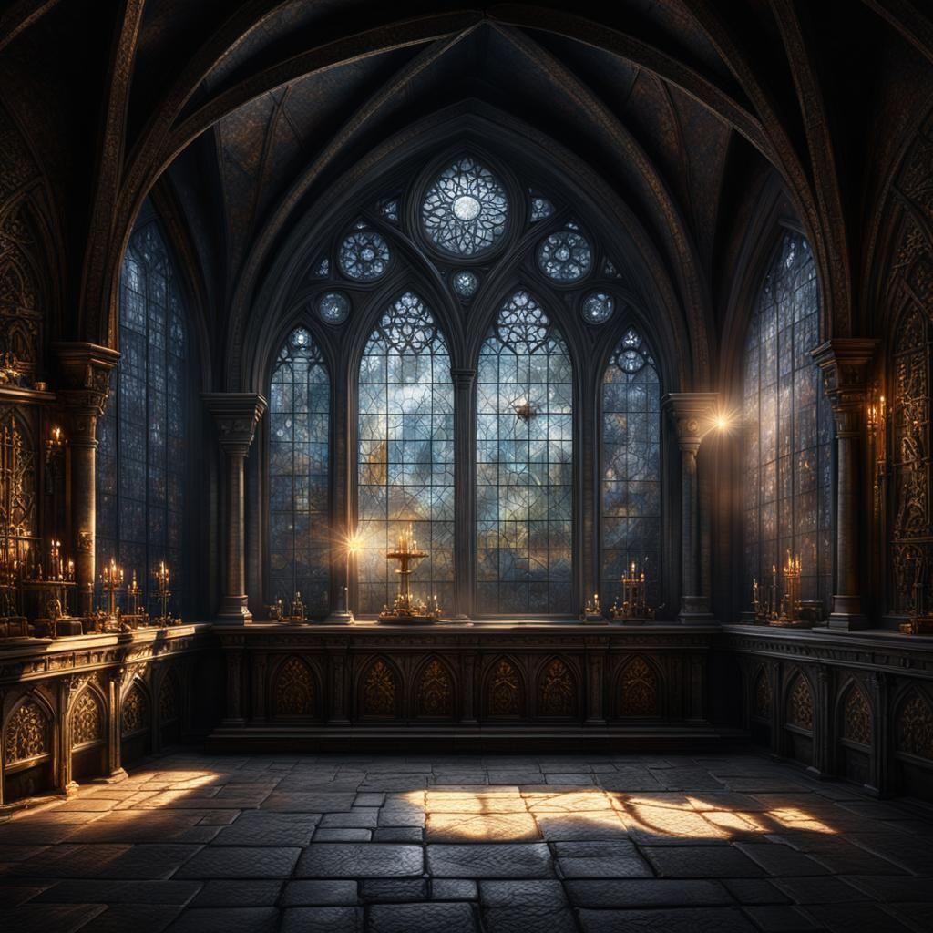 Hyperdetailed Medieval Lair with Sunray