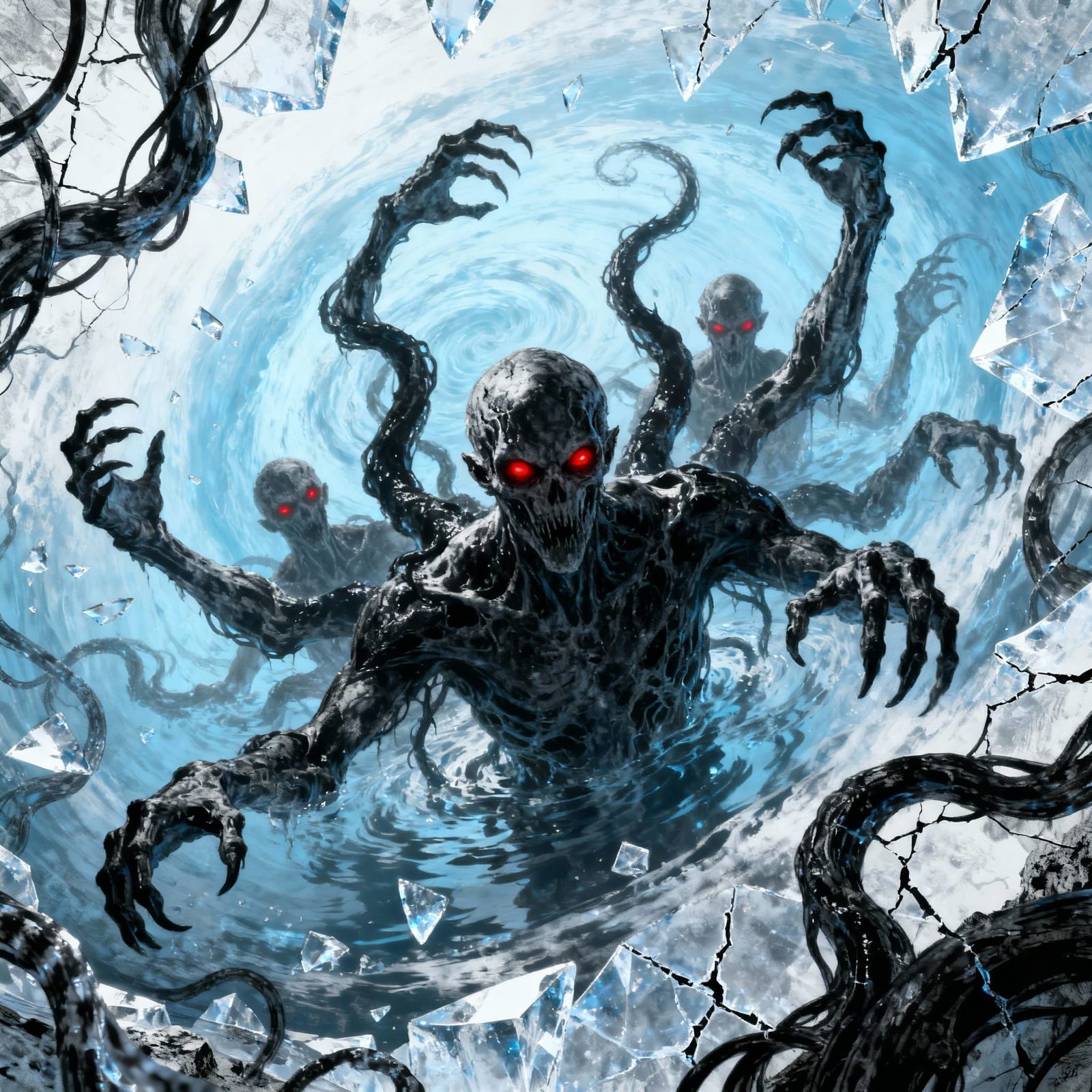 Abstract Horrors Drowning in Icy Abyss