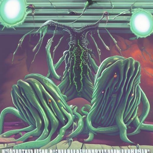 Horrific Hybrid Monster in Biopunk Style