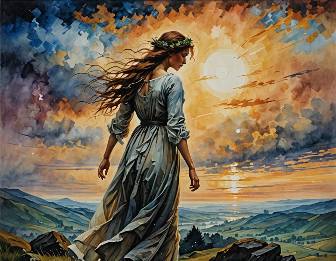 Graceful Bow in Volumetric Lighting: A Minimalist Painting