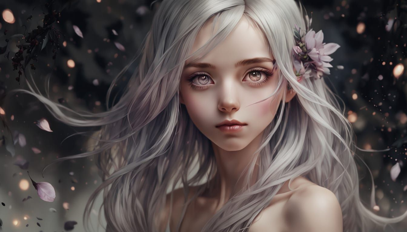 Ethereal Anime Goddess in Soft Focus