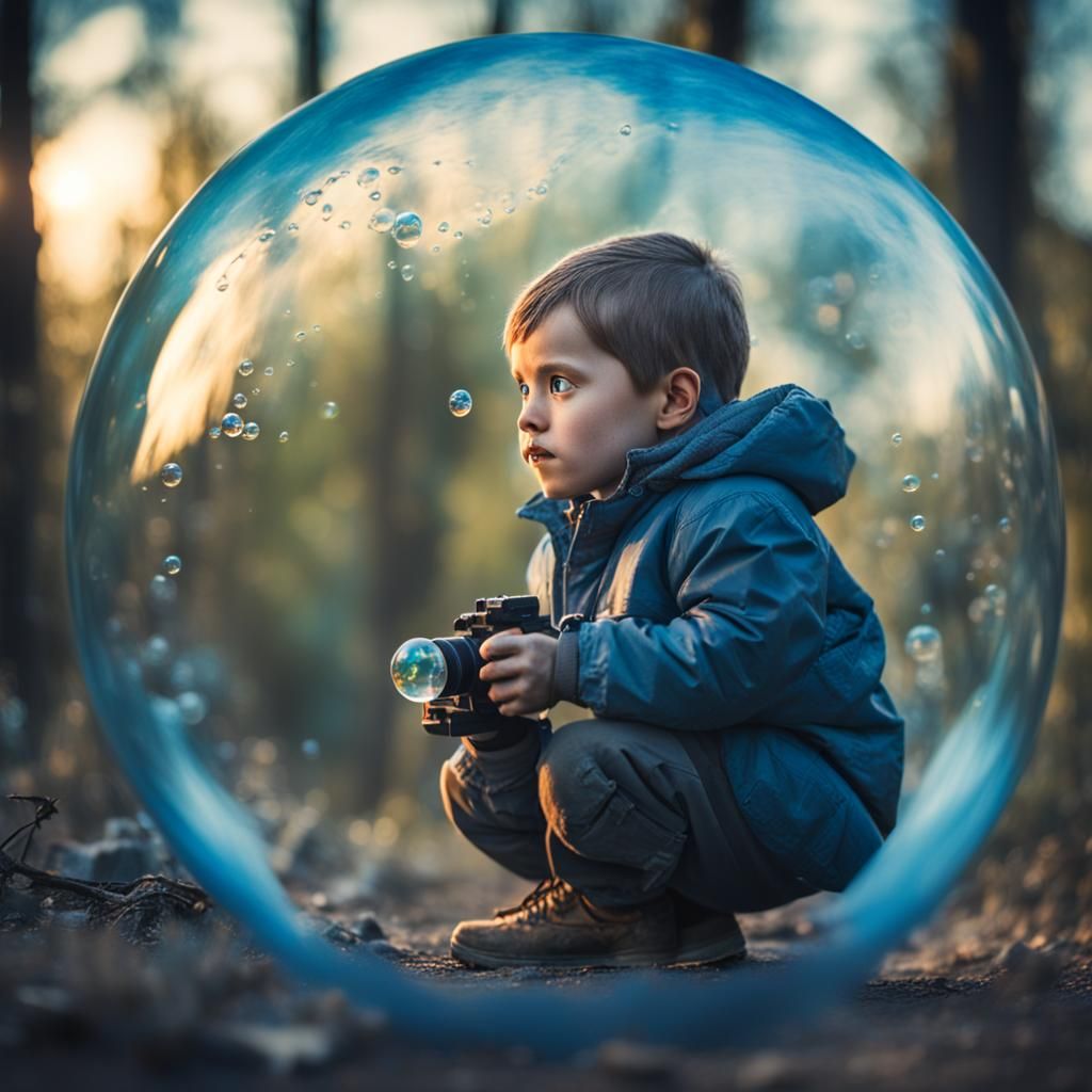 Family Protected by Blue Bubble in Apocalyptic World