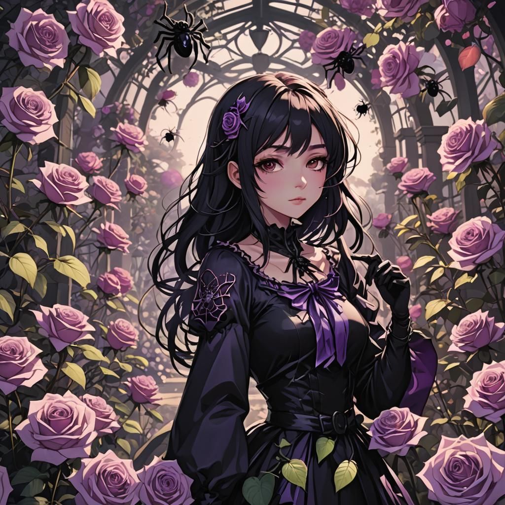 Spider Princess in Rose Garden: Manga Anime Art