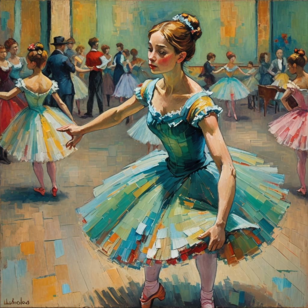 Ballet Dancer in Expressionist Impasto Style