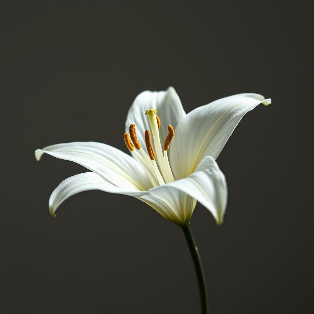 Minimalist Tiger Lily Still Life: Ethereal Fine Art