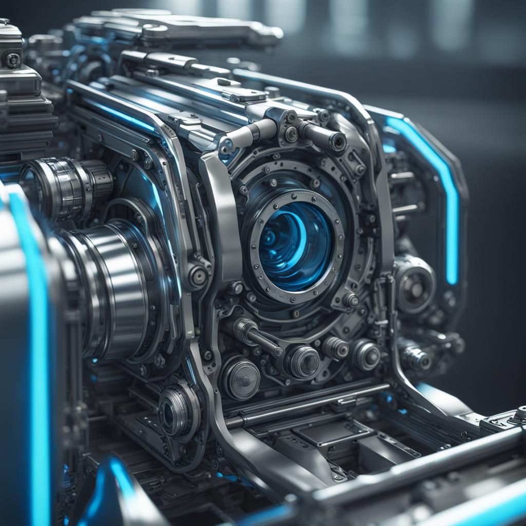 Blue Steel Plating: Hyperrealistic Sci-Fi Concept Art