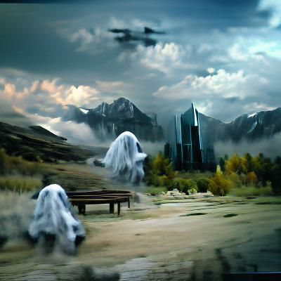 Ethereal Ghosts in Matte Painting Style