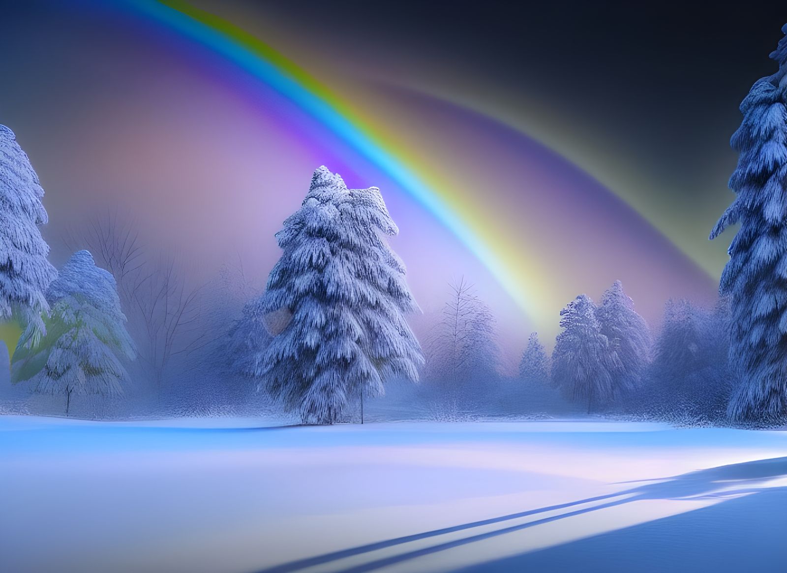 Surreal Winter Rainbow in High Definition