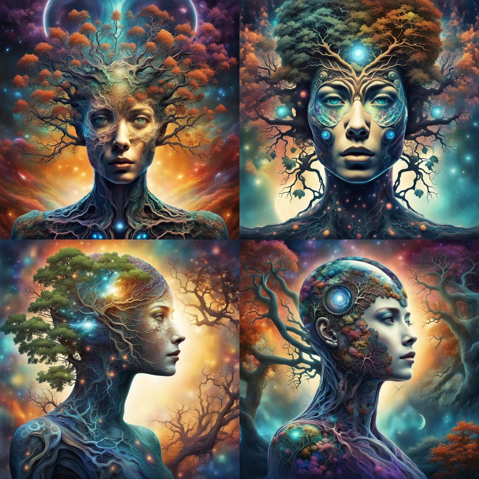 Cosmic Robot Woman's Psychedelic Inner Universe