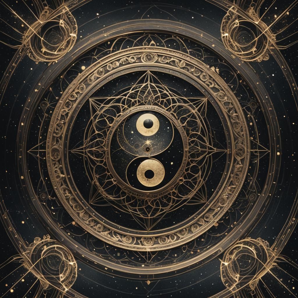 Yin and Yang Sacred Geometry Double Exposure