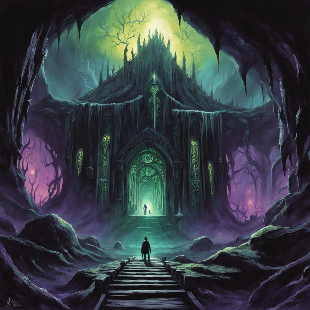 Cosmic Horror Villain in Hidden Underground Cave