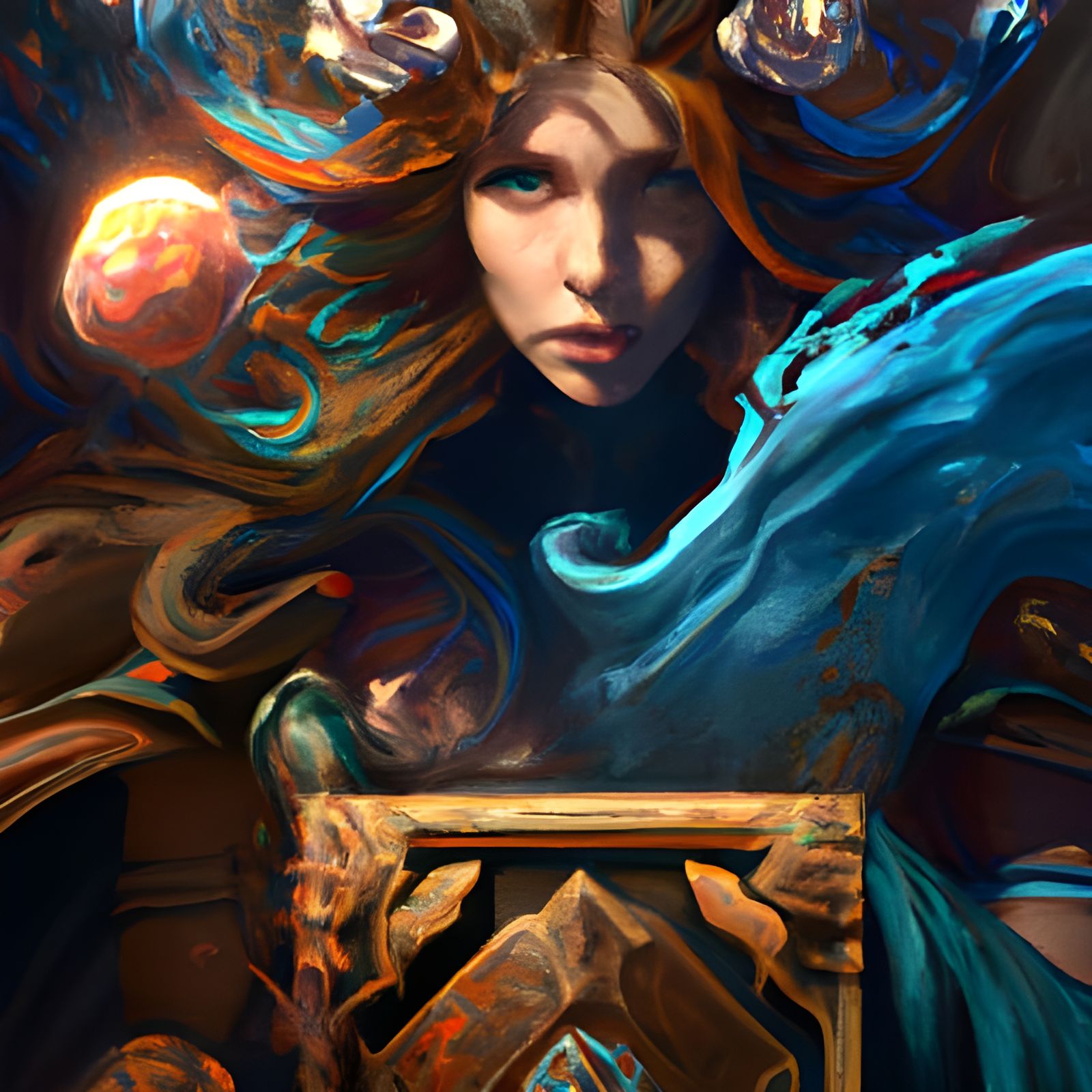 Pandora's Portrait with Volumetric Lighting