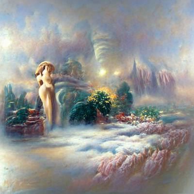Ethereal Venus in a Luminist Fantasy Landscape