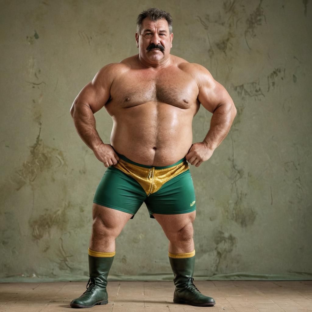 Triumphant Argentinian Wrestler in Sports Photography Style