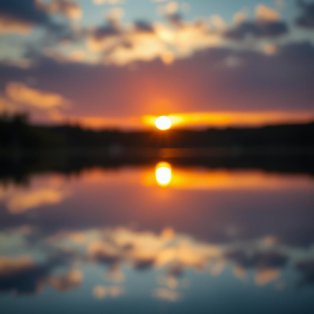 Lake Reflecting a Beautiful Sunset, Professional Photography