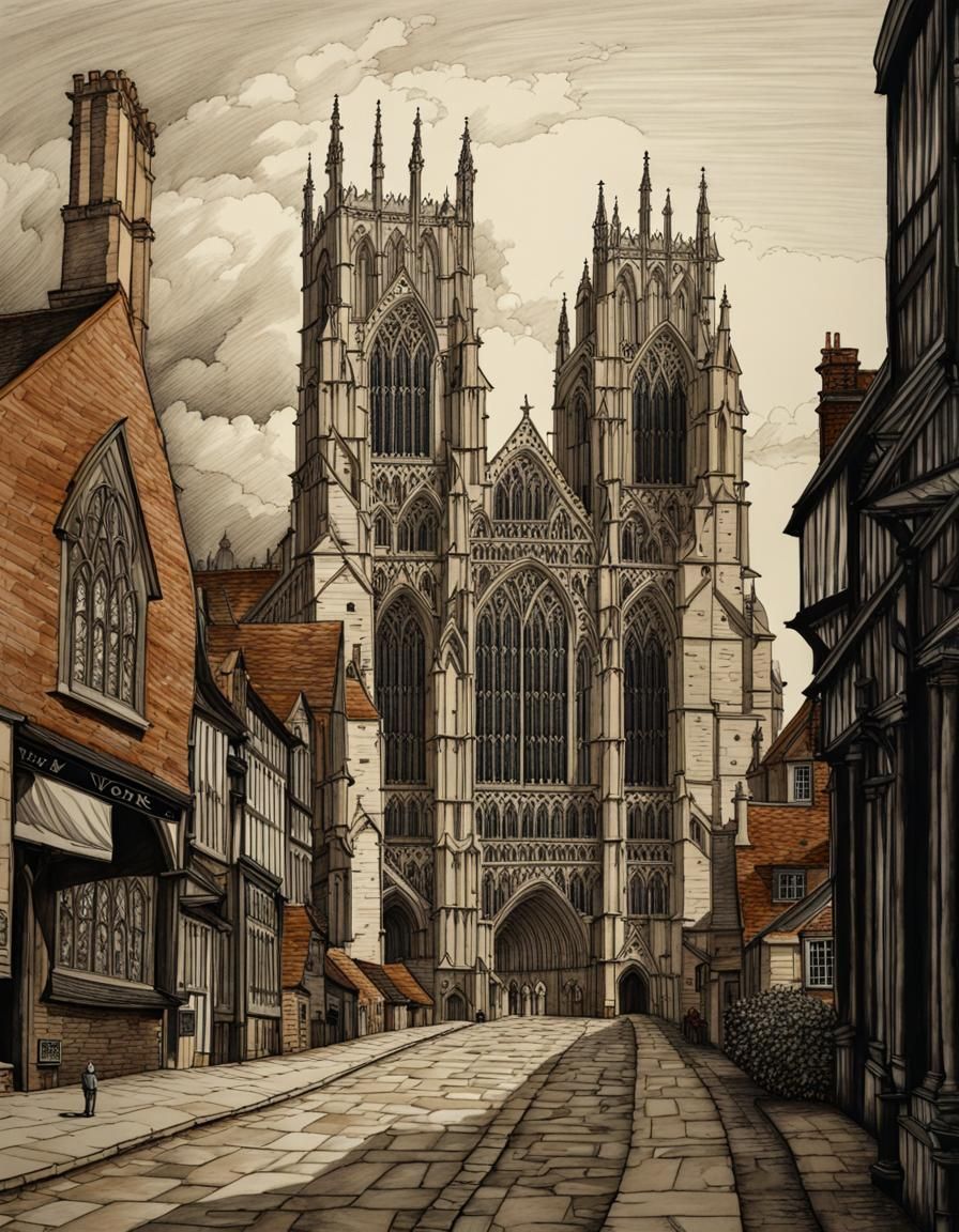 York Minster pen and ink