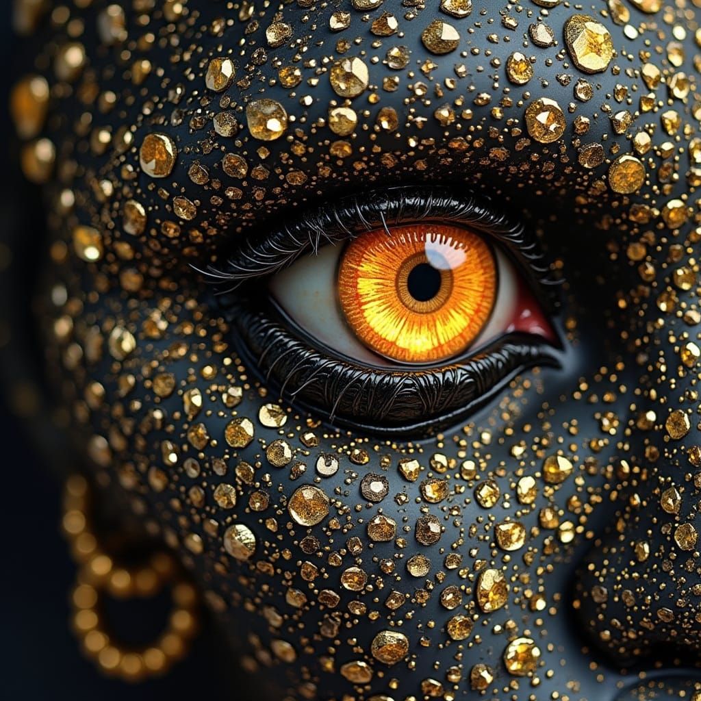 Dark Watercolor Horror Scene in Pointillist Style