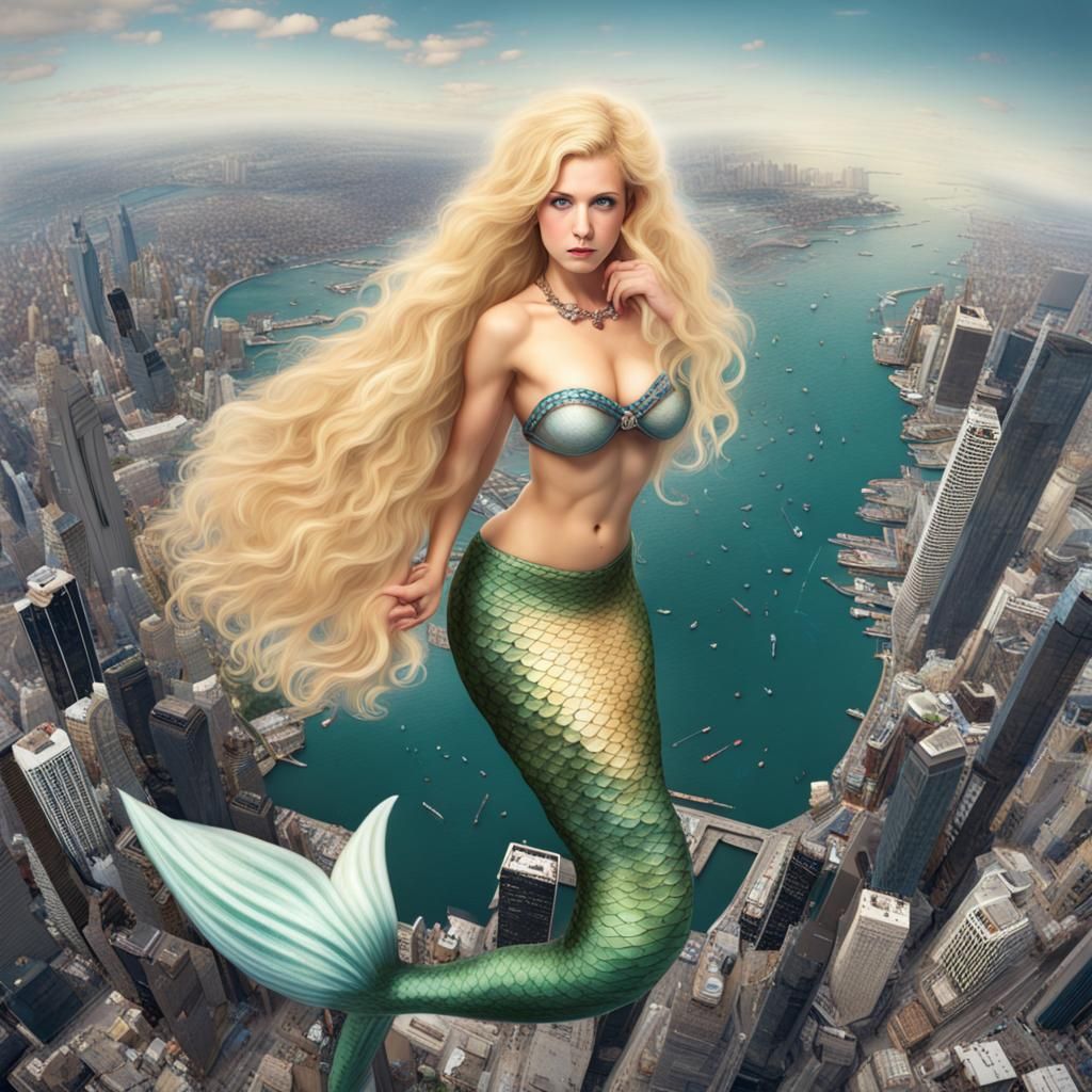 Giant Blonde Mermaid of Immense Scale