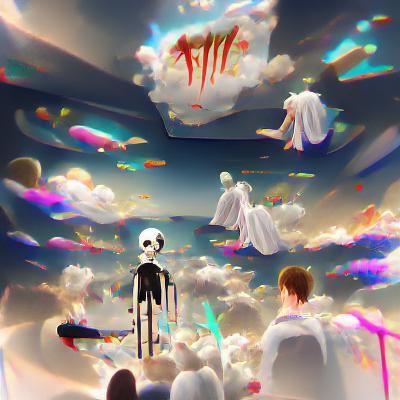 Ethereal Afterlife Scene: Dreamlike Landscape