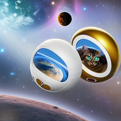 Space Cats on Titan Moon of Jupiter