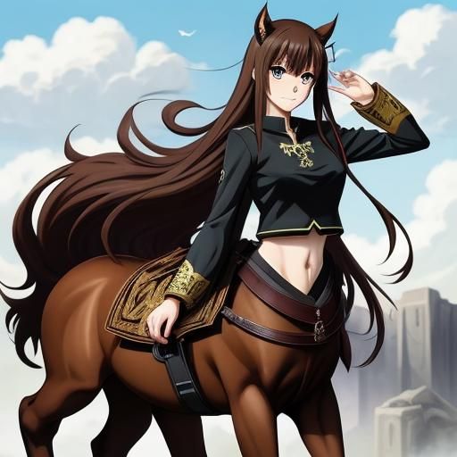 Anime Centaur Girl in Manga Style