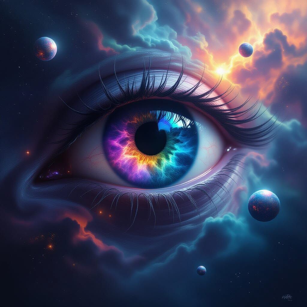 Cosmic Eye Nebula Drifts Through Space, Orbiting Planets