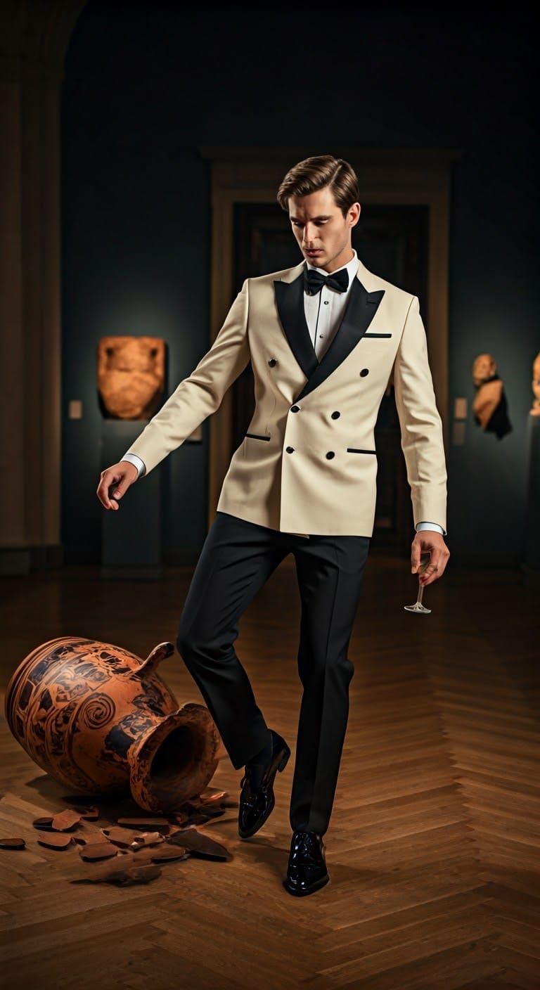 Elegantly Dressed Gentleman in Crisis, in a Moody HDR Aesthe...