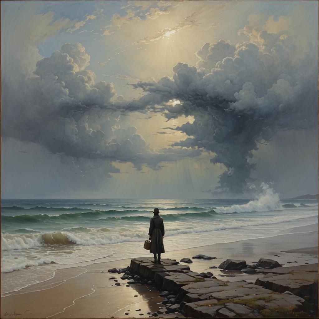 Dreamlike Horizon in Oil Painting Style